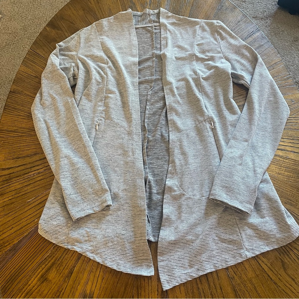 Market & Spruce Gray Open-Front Cardigan